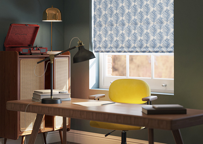 Gentle Palm, Navy - Roman Blind - Image 5